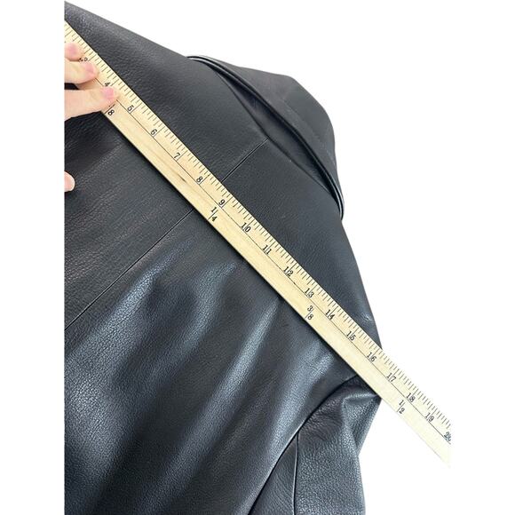 Vintage Polo Ralph Lauren Leather Double Breasted Mid Length Jacket Sz Medium - Picture 7 of 8